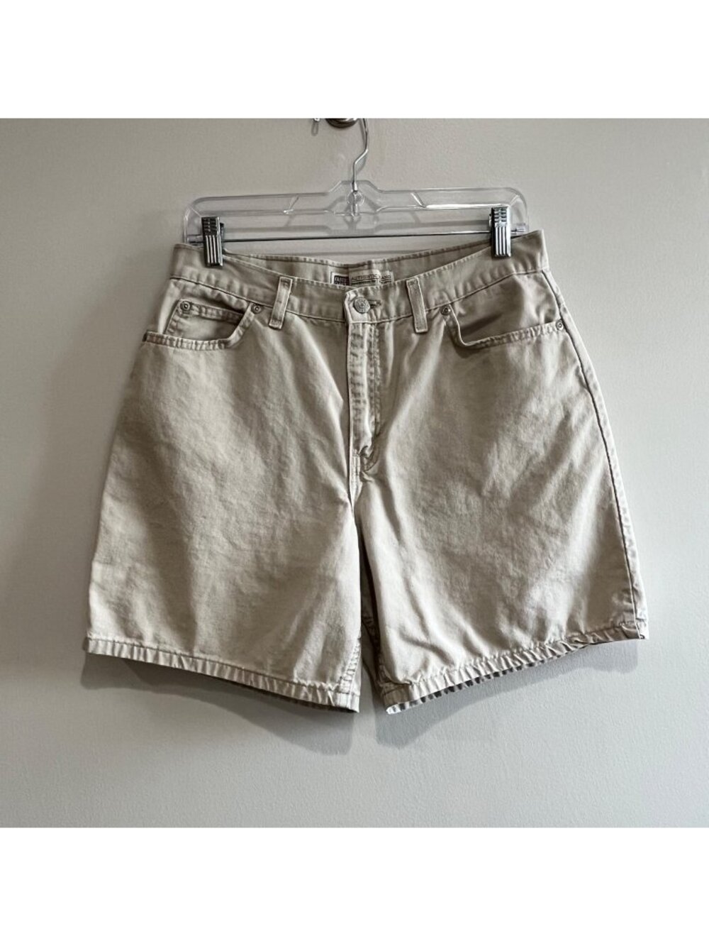 Faded Glory Vintage 90s Khaki Shorts Womens 12 Tan HIgh Rise